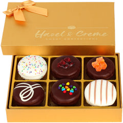 Hazel & Creme Easter cookie gift box front view highlights premium packaging