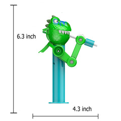 HDLNKAK dinosaur lollipop holder green back view, compact for travel