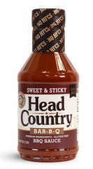 Head Country Sweet & Sticky bottle pour ideal for glazing ribs and chicken.
