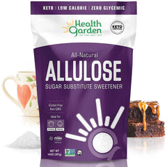 Health Garden Allulose Sweetener bottle ready for baking and cooking with minimal glycemic impact