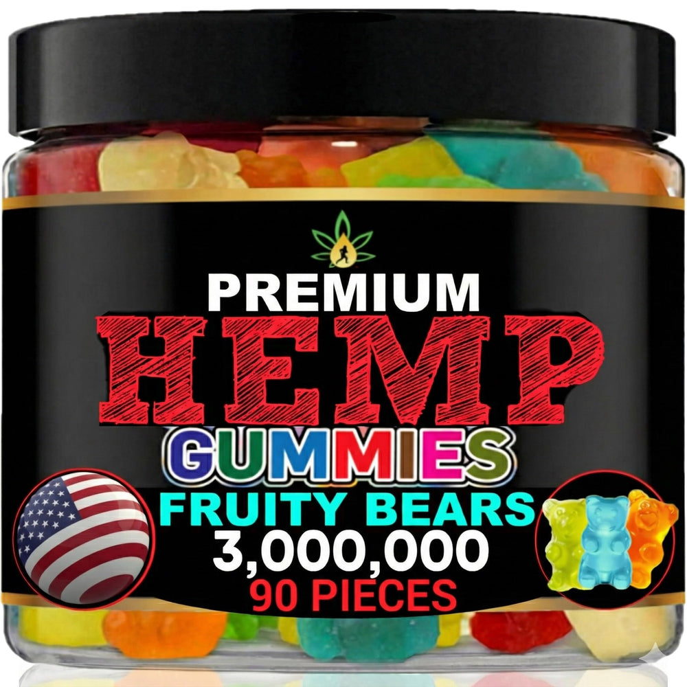 Healthergize Hemp Gummies Sleep bottle front promotes calm and rest