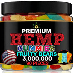 Healthergize Hemp Gummies Sleep bottle front promotes calm and rest