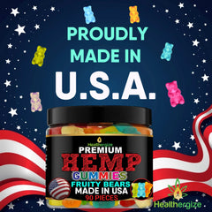 Healthergize Hemp Gummies Sleep gummies closeup shows soft easy-chew texture