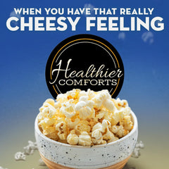 Healthier Comforts cheddar powder added to pasta sauce for depth