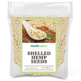 Healthworks hemp seeds shelled close-up texture, ideal for smoothies and baking