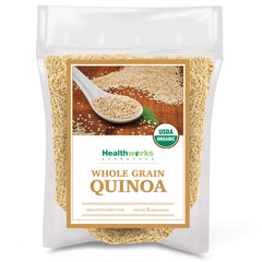Healthworks Quinoa White Raw 80oz package showing premium organic grain for meals