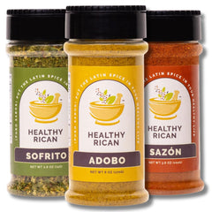 Healthy Rican Adobo Sazon bottle front ready to season meats for rich flavor