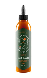 Heartbeat Camp Sauce bottle ready for easy drizzle on camping meals