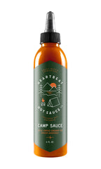 Heartbeat Camp Sauce bottle ready for easy drizzle on camping meals