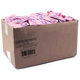 Heartland Complements pink saccharin packets for bulk-service use, saving time and space.