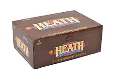 Heath candy bar 18-pack box packaging, ideal for sharing at gatherings or office snacks.
