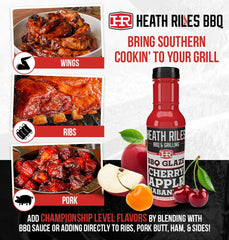 Heath Riles BBQ Cherry Apple Habanero Glaze glaze-closeup shows rich color and aroma
