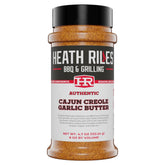 Heath Riles Cajun Seasoning Rub bottle label shows authentic Louisiana flavor for meals