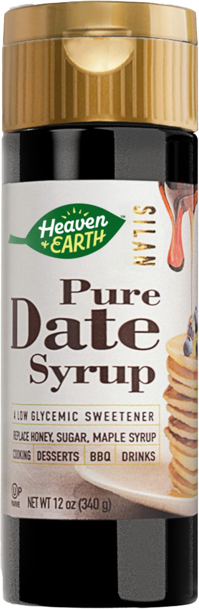 Heaven & Earth Date Syrup bottle ideal for pancakes and beverages