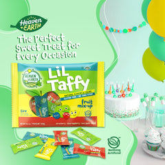 Packaging of Heaven & Earth Lil Taffy Fruit Mix highlighting freshness.