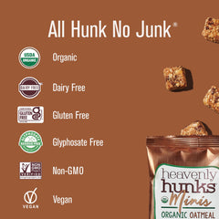 On-the-go setup featuring Heavenly Hunks minis offers a kid-friendly snack option.