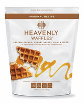 Heavenly Waffles Original Recipe batter being poured for a protein-packed breakfast