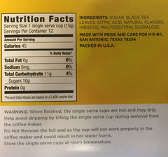 HEB half and half iced tea lemonade single cups box display