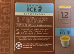 HEB half and half iced tea lemonade single cups close-up natural flavors label