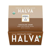HEBEL & CO chocolate chunk halva 8oz pack, premium texture ideal for gifting.