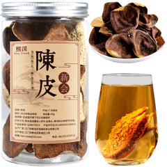 Hee Creek Dried Tangerine Peel packaging front showing premium Chen Pi, ideal for tea blending.
