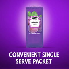Case of Heinz Grape Jelly packets stocked for cafeterias and kitchens.