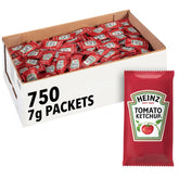 Heinz Ketchup single-serve packet close-up showing convenient meals