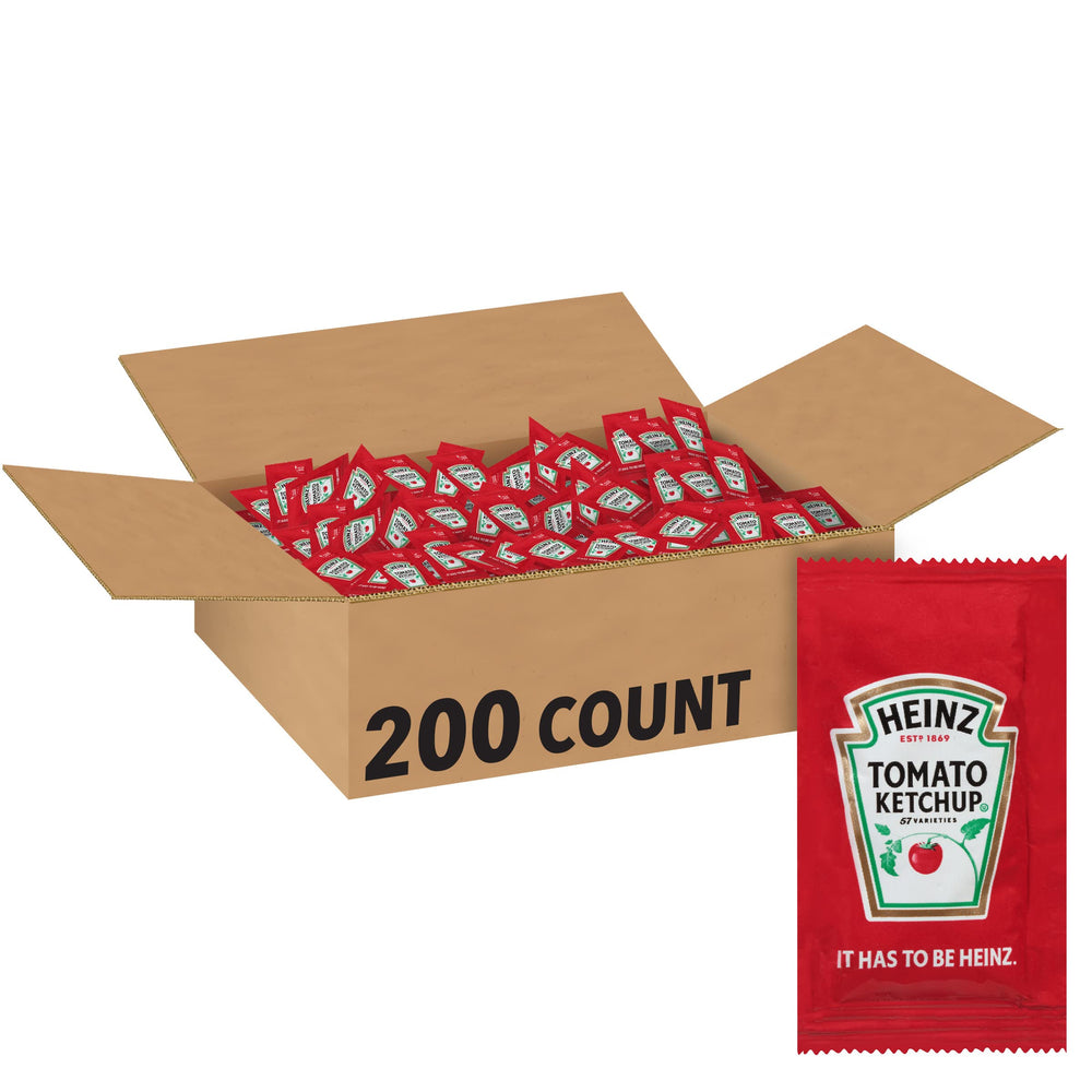 Heinz Ketchup single-serve packets for fast, mess-free service.