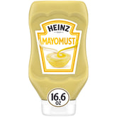 Heinz Mayomust bottle close-up, convenient all-in-one condiment