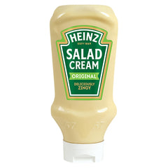 Heinz Salad Cream squeeze bottle for quick, tangy dressings and dips.