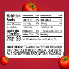 Closeup of Heinz Simply Tomato Ketchup label showing no artificial sweeteners