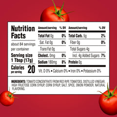 Close-up of Heinz ketchup bottle pour showing thick, even flow for easy topping