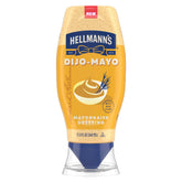 Hellmann’s Dijo-Mayo bottle pour shows creamy texture for dipping.