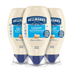 Hellmann's Light Mayonnaise squeeze bottle ready for precise sandwich spreading