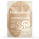 Hellomush bottle pour shows the rich aroma of organic mushroom coffee.