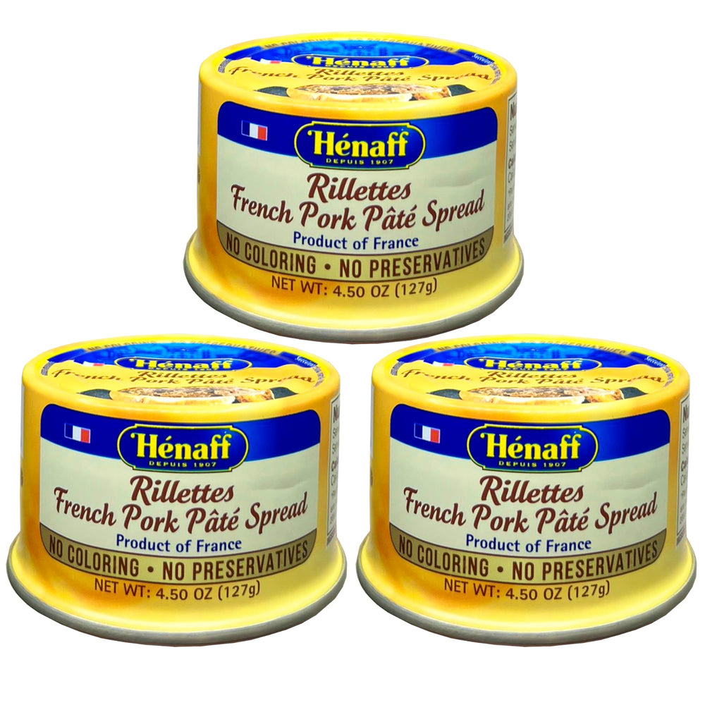 Hénaff French pork pâté spread pack 3 front view for versatile appetizer