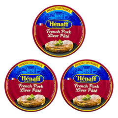 Hénaff pork liver pâté can ready to spread on toast or crackers.