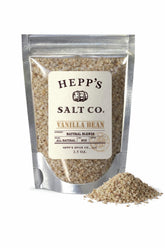 HEPP'S Vanilla Bean Sea Salt jar with real vanilla beans for gourmet finishing on desserts