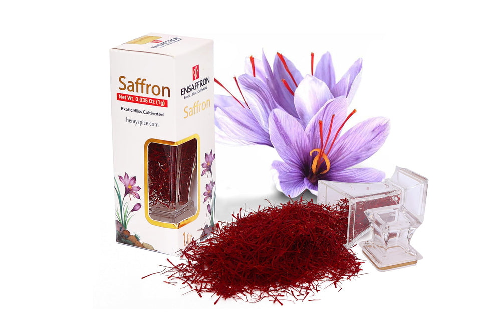 Heray Spice EnSaffron saffron threads in a tin enhance color and aroma for cooking