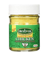 Herb-Ox Bouillon Granules Chicken Low-Sodium being poured into a pot for quick broth