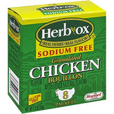 Herb-Ox bouillon packaging with eight packets for quick flavor boosts.