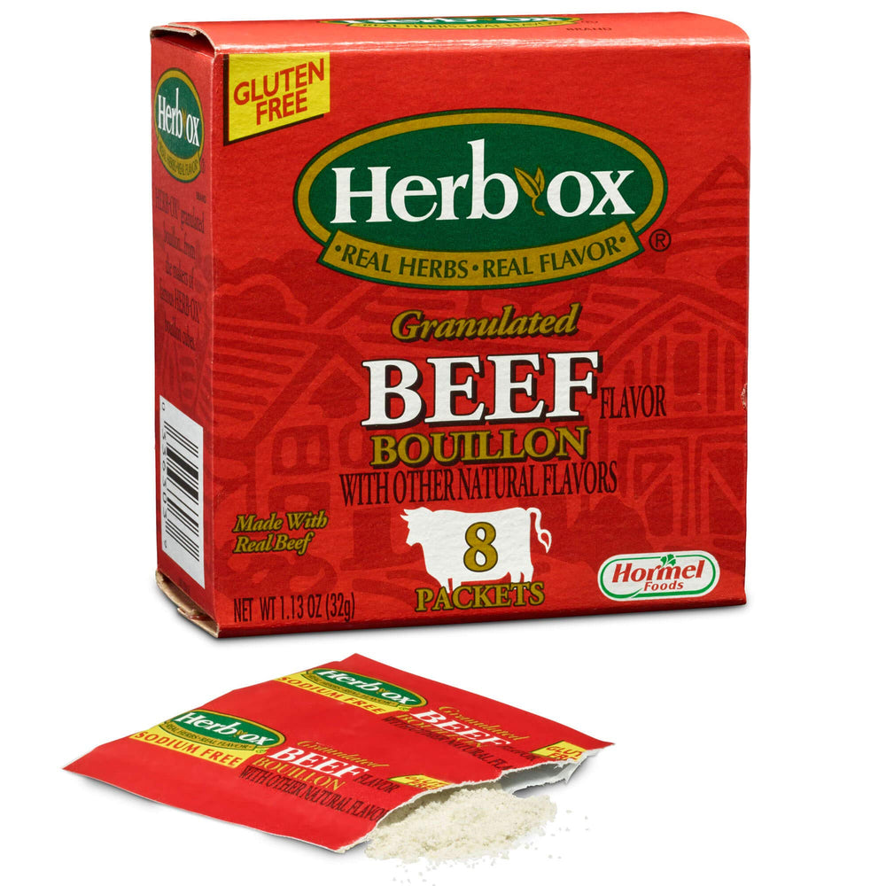 Herb-Ox instant beef bouillon packet eight-pack ready for broth