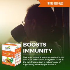 Herbal Goodness hot or cold papaya tea shows versatile enjoyment any time.