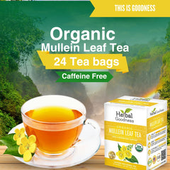 Herbal Goodness Mullein Tea bags closeup for convenient daily use