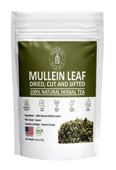 Herbal Hermit Mullein Leaf Tea bag ready to brew for soothing respiratory comfort.