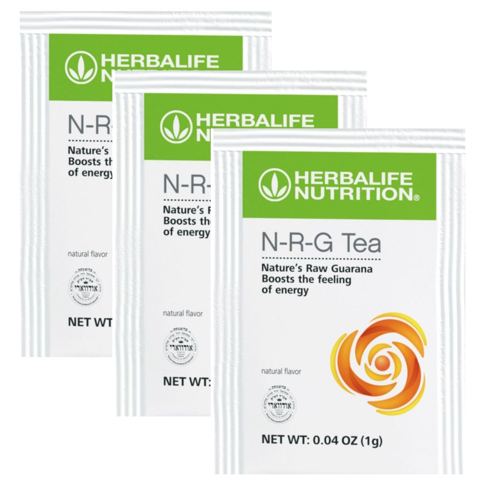Herbalife N-R-G Nature's Raw Guarana Tea packet offers a gentle energy lift and focus.