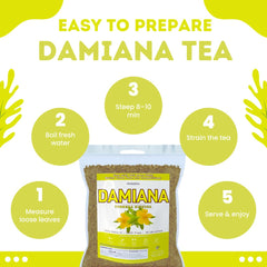 HERBALISTA Damiana Tea being simmered to a soothing, aromatic infusion