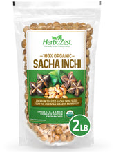 HerbaZest Sacha Inchi Seeds 2lb packaging highlights a crunchy, nutty snack option.