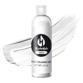 Herbeklab white gel color bottle closeup highlighting rich pigment for true white icing and desserts.