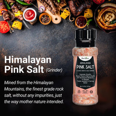 HERBION Himalayan Pink Salt Grinder refill cap showing easy reloading and storage